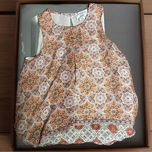 Peck & Peck Orange and Cream Patterned Blouse